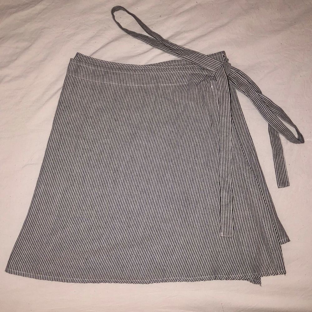 Striped wrap skirt